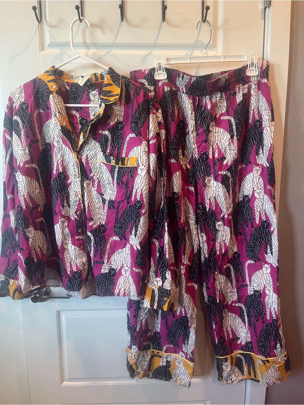 Anthropologie “Mweuto” Multicolor Graphic Print Top with Yellow Trim-L/XL
